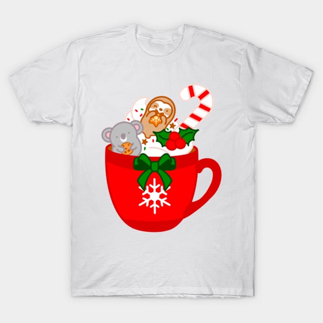 Cute Christmas Hot Chocolate Mug T-Shirt by theslothinme
